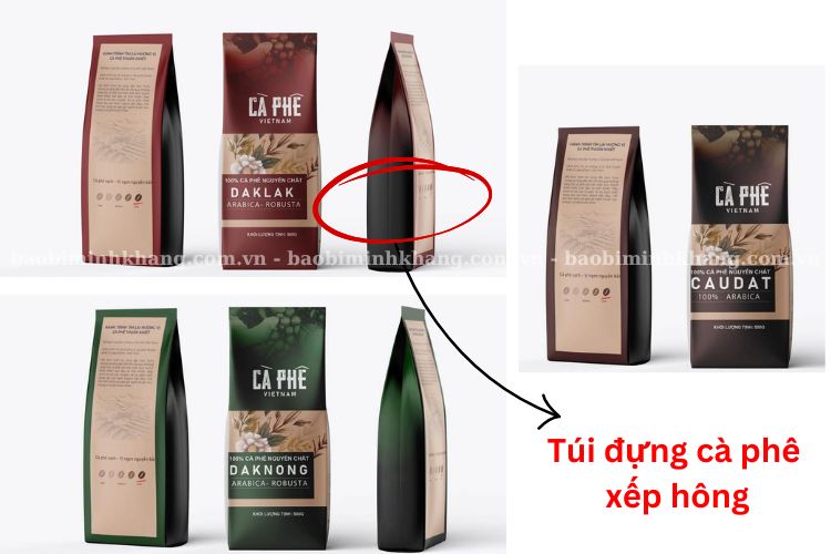Túi đựng cà phê xếp hông