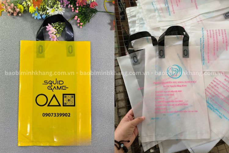 Túi ép quai khi in lụa và túi ép quai in trục