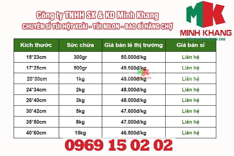 Thông tin chi tiết về Túi hột xoài PP trong cứng
