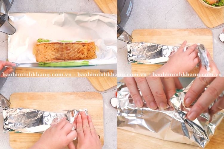 Đặt thực phẩm vào giấy bạc và bọc kín