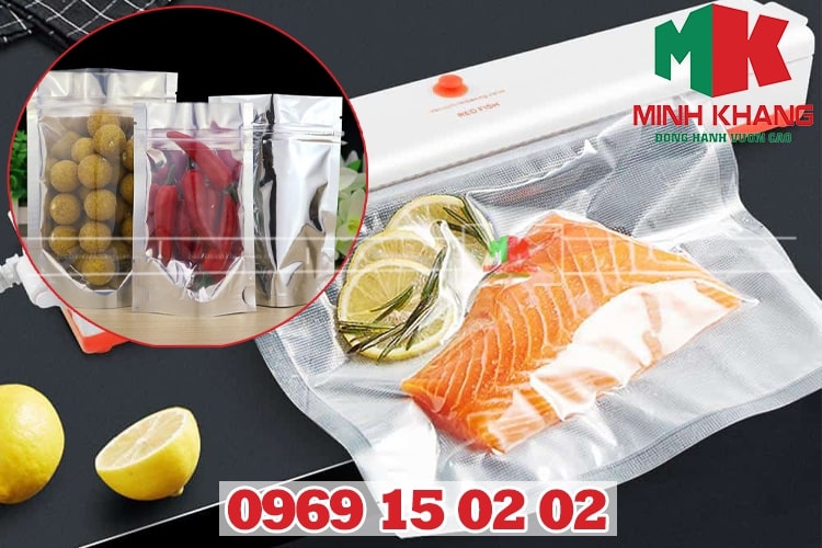 Túi zip và máy hút chân không