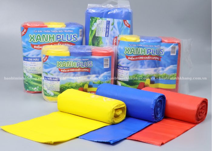 Cuộn túi rác Xanh Plus cao cấp phù hợp hộ gia đình đến hoạt động kinh doanh