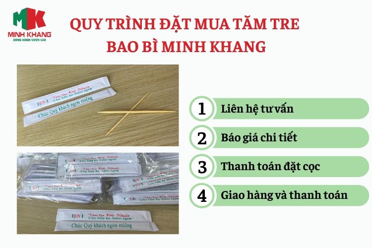 Minh Khang xây dựng quy trình mua tăm tre nhanh chóng, đơn giản
