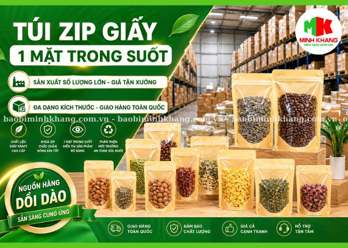 Minh khang địa chỉ cung cấp túi zip giấy giá rẻ tại HCM