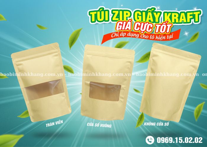 Túi zip giấy kraft
