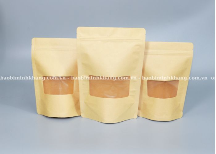 Túi zip giấy kraft nâu là dòng phổ biến nhất trên thị trường