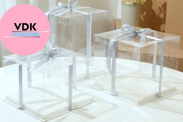 Phụ kiện VDK bán lẻ hộp nhựa trong suốt đựng bánh, quà tặng