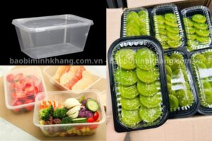 Hộp nhựa PP hình chữ nhật đựng thực phẩm