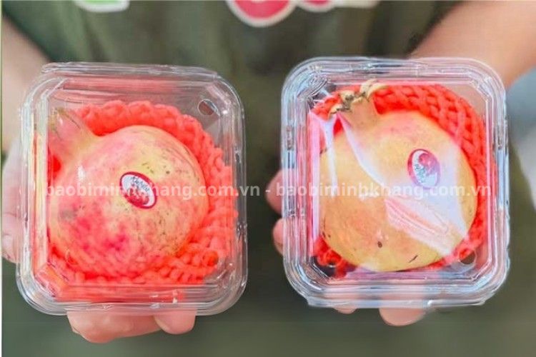 Hộp nhựa trong suốt hình vuông đựng trái cây