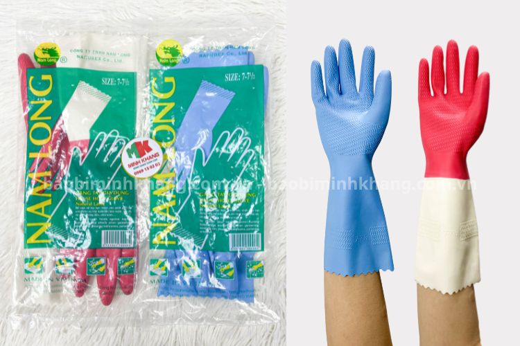 Găng tay cao su răng cưa Nam Long đựng trong túi PE