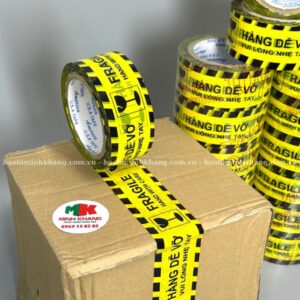 Băng keo hàng dễ vỡ dán thùng tại bao bì Minh Khang