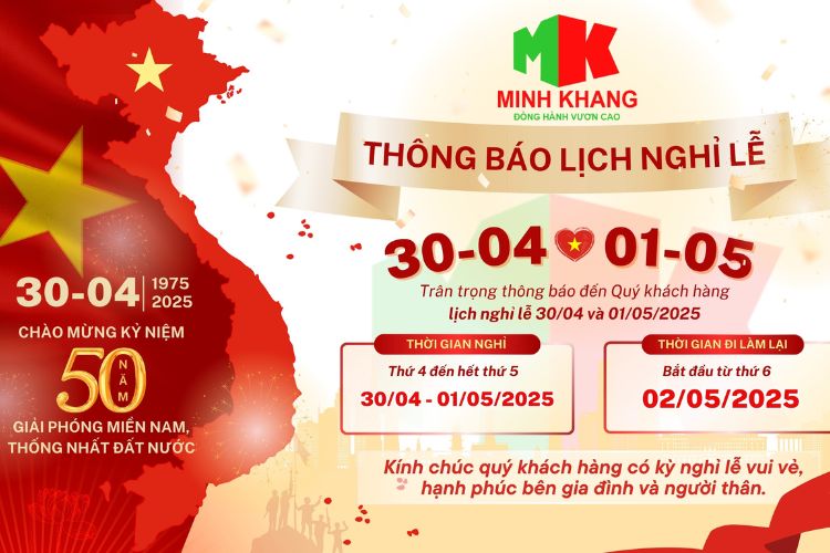Lịch nghỉ lễ 30/4 và 1/5 năm 2025 của Bao Bì Minh Khang