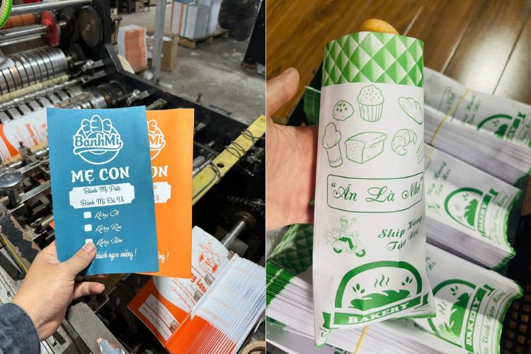 Công nghệ in túi giấy bánh mì hiện đại sắc nét