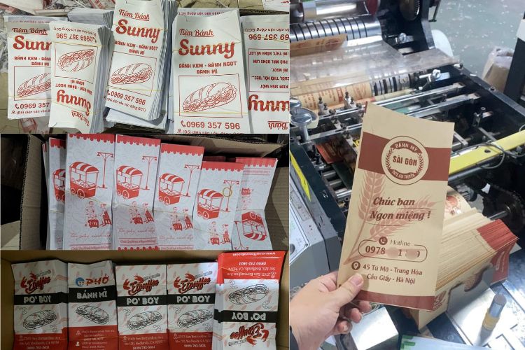 Hình ảnh sản xuất túi giấy bánh mì với dây chuyền hiện đại