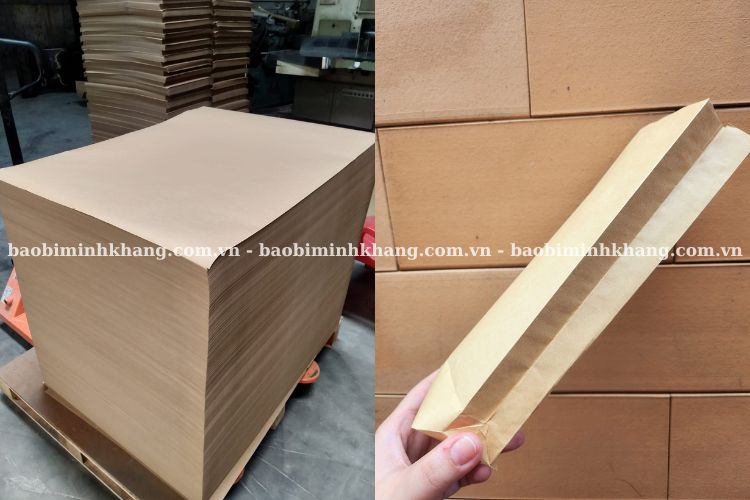 Chuẩn bị giấy gấp khung túi để làm túi giấy bánh mì