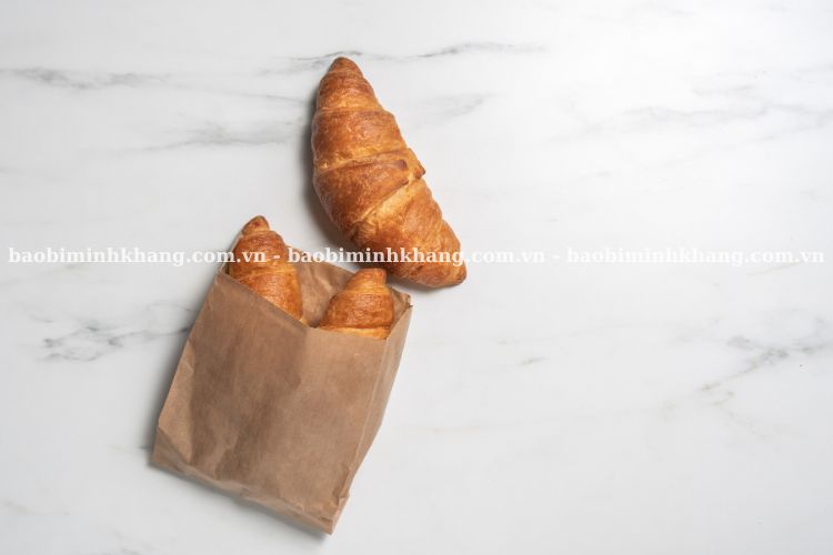 Mẫu túi giấy bánh mì kraft trơn hình vuông