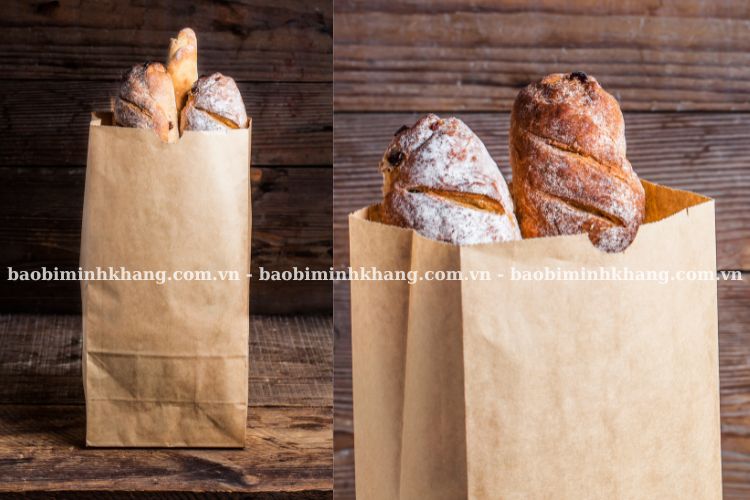 Mẫu túi giấy bánh mì kraft trơn size lớn