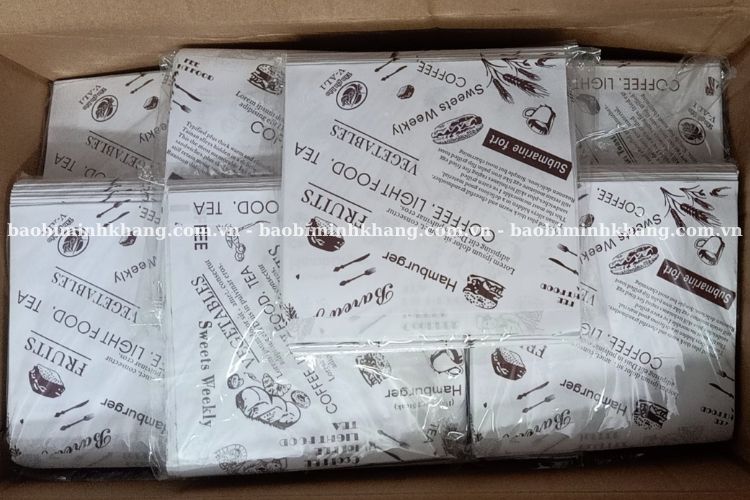 Túi giấy bánh mì giá rẻ chống thấm dầu tráng PE