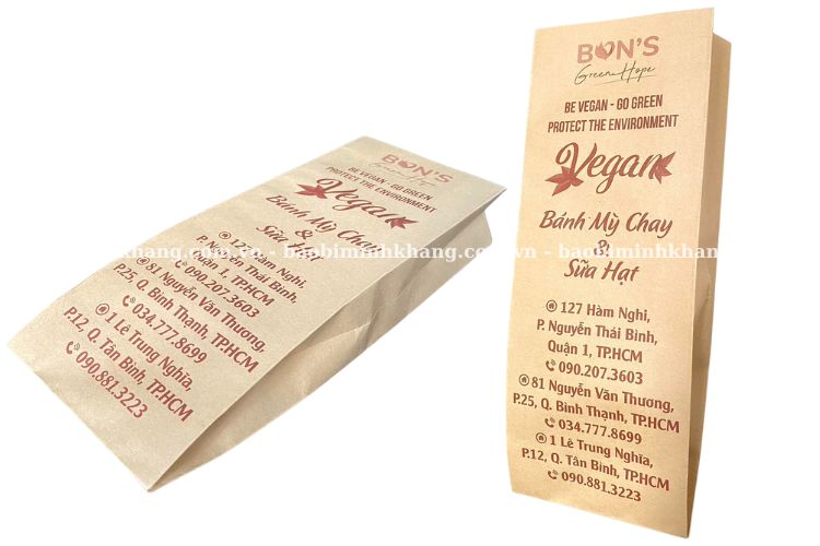 Mẫu túi giấy bánh mì in logo đơn giản