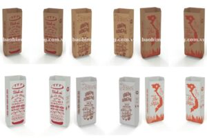 Mẫu túi giấy bánh mì giá rẻ in flexo mang thương hiệu Minh Khang