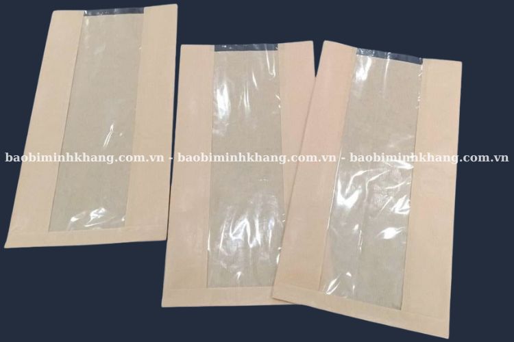 Túi giấy bánh mì kraft có cửa sổ
