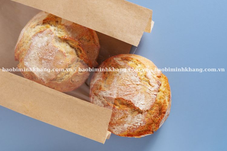 Túi giấy đựng bánh mì kraft có cửa sổ giá rẻ