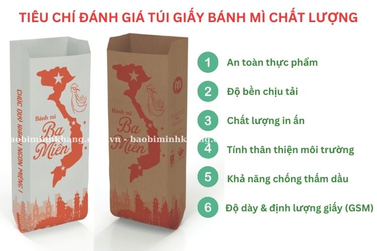 Những tiêu chí đánh giá túi giấy đựng bánh mì chất lượng
