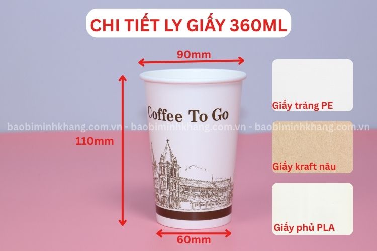 Thông số kỹ thuật chi tiết ly giấy 360ml