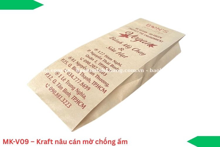 MK-V09 – Kraft nâu cán mờ chống ẩm duy trì chất lượng bao bì lâu hơn.