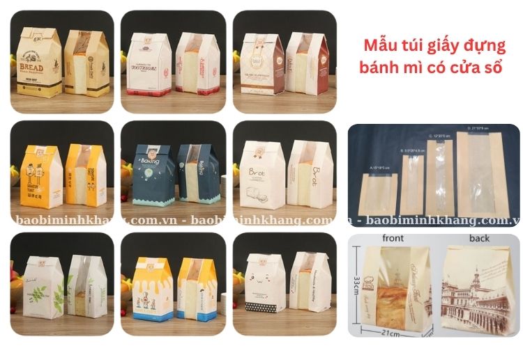 11 Mẫu túi giấy đựng bánh mì có cửa sổ dễ trưng bày bánh và chống ẩm tốt