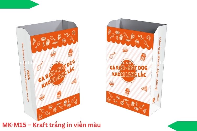 MK-M15 – Kraft trắng in viền màu tạo điểm nhấn nhẹ nhàng.
