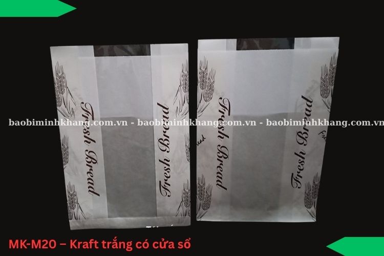 MK-M20 – Kraft trắng cửa sổ có thể quan sát được bánh mì bên trong.