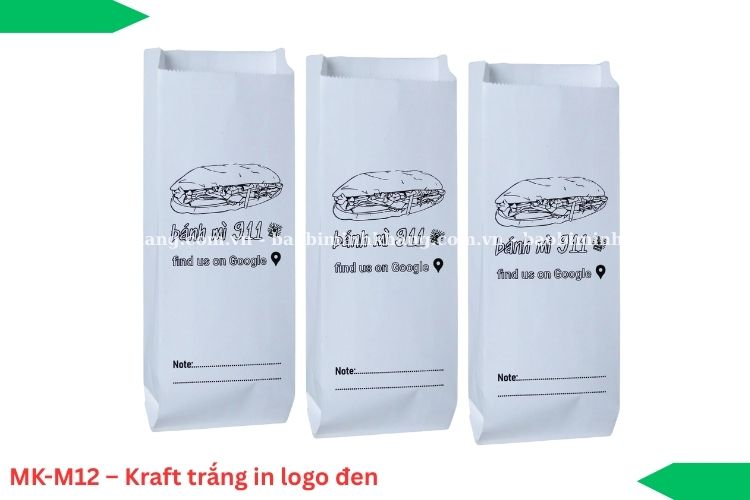 MK-M12 – Kraft trắng in logo đen sự tối giản hài hòa cùng nét sang trọng.