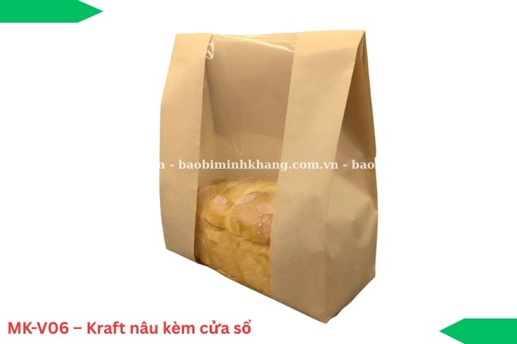 MK-V06 – Kraft nâu kèm cửa sổ giúp khách nhìn thấy bánh bên trong.