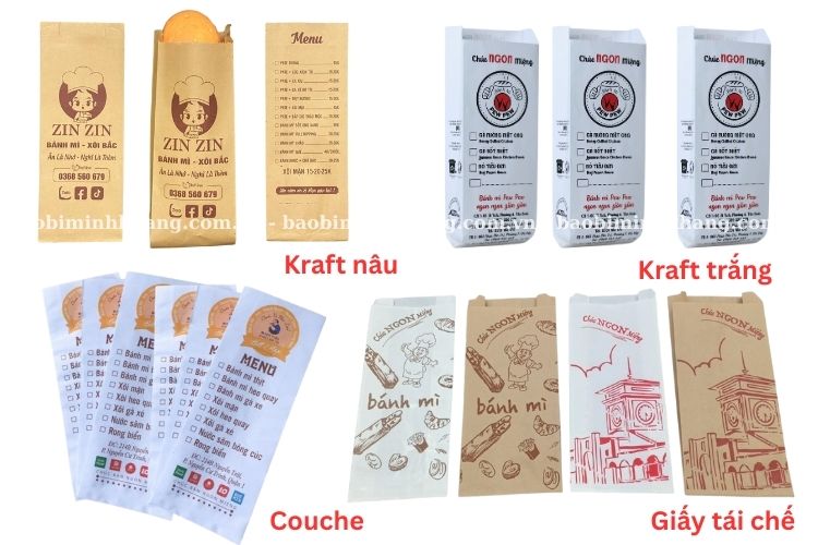 Phân loại túi giấy bánh mì phổ biến theo loại giấy