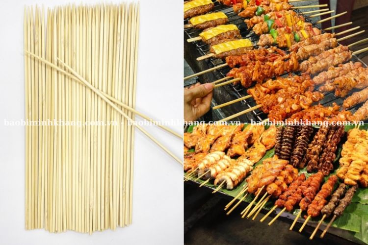 Que tre xiên thịt nướng