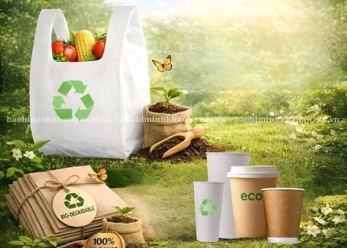 Bao bì sinh học từ nhựa PLA cho túi, ly giấy