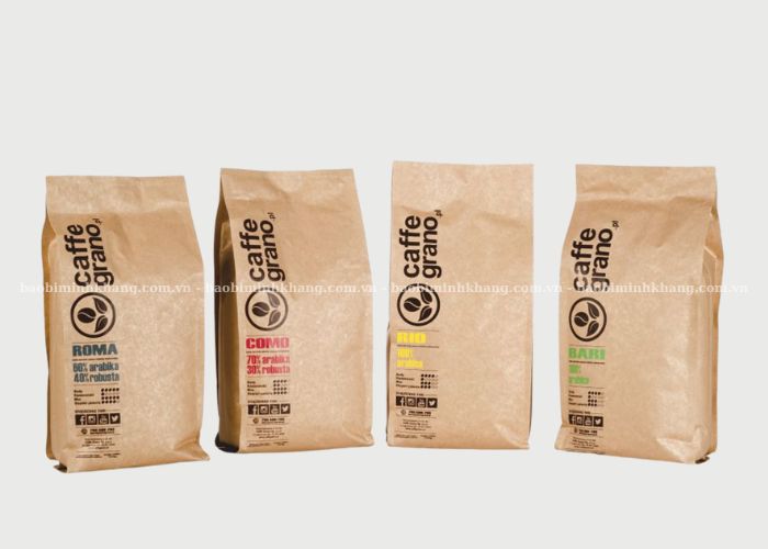 Bao bì Kraft dạng túi 4 biên giấy 