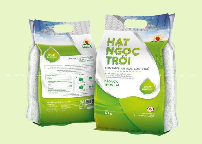 Bao bì sản phẩm dạng túi 4 biên phù hợp đựng gạo xuất khẩu