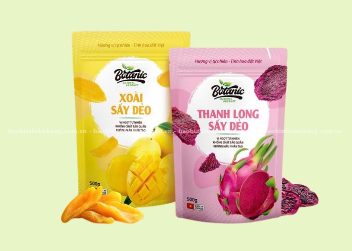 Bao bì sản phẩm dạng túi zipper đáy đứng phù hợp trưng bày trên kệ hàng