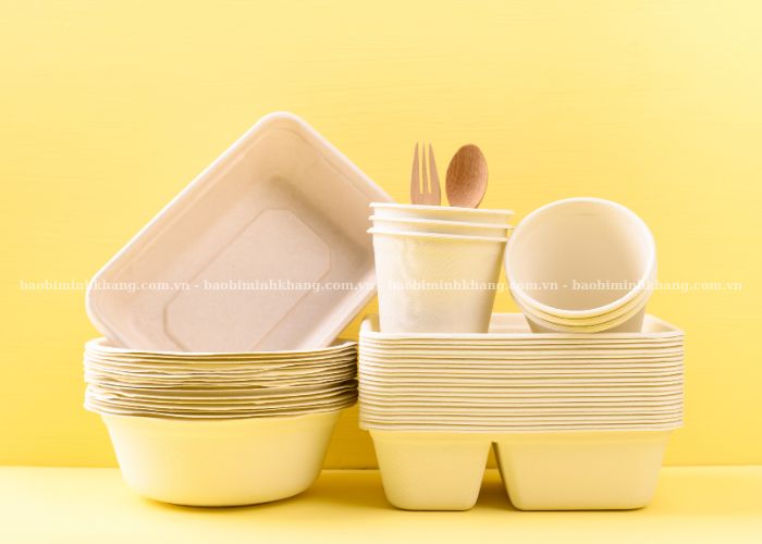 Bao bì thân thiện môi trường làm từ nguyên liệu tự nhiên gồm hộp, khay, đĩa, ly