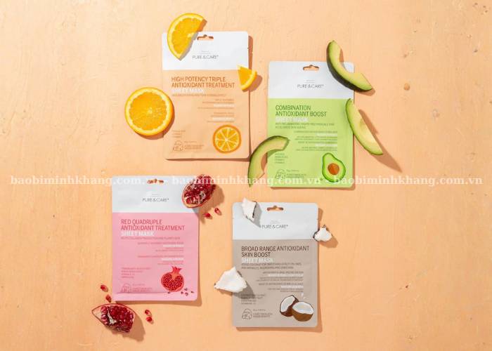 Mẫu bao bì đẹp túi 3 biên đựng mặt nạ và sample mỹ phẩm