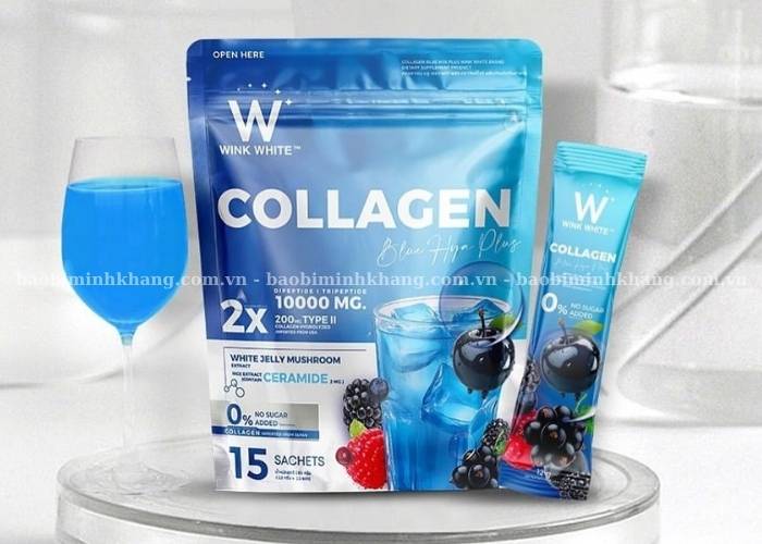 Mẫu bao bì đẹp túi zip đáy đứng đựng collagen và vitamin dạng gói