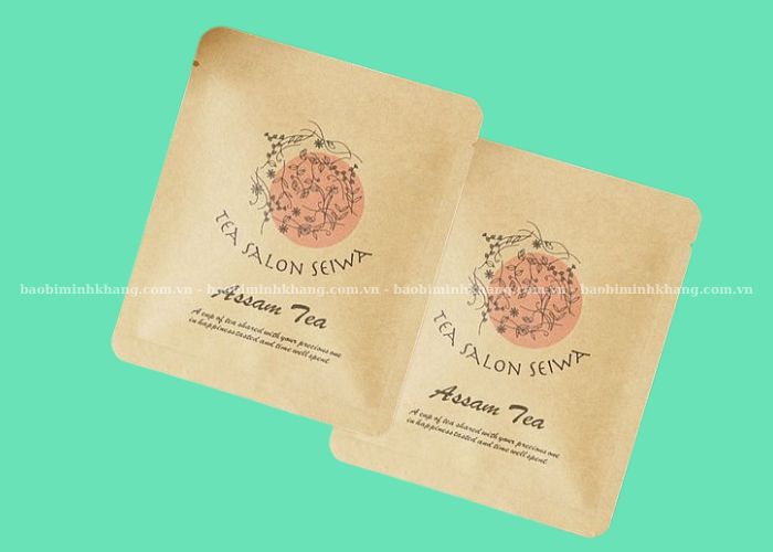 Mẫu bao bì trà đẹp dạng túi giấy 3 biên dành cho trà túi lọc