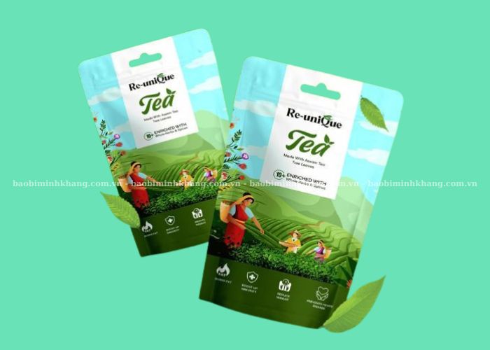 Thiết kế bao bì trà đẹp hiện đại ưu tiên cách bố trí thông tin hợp lý cùng font chữ dễ đọc