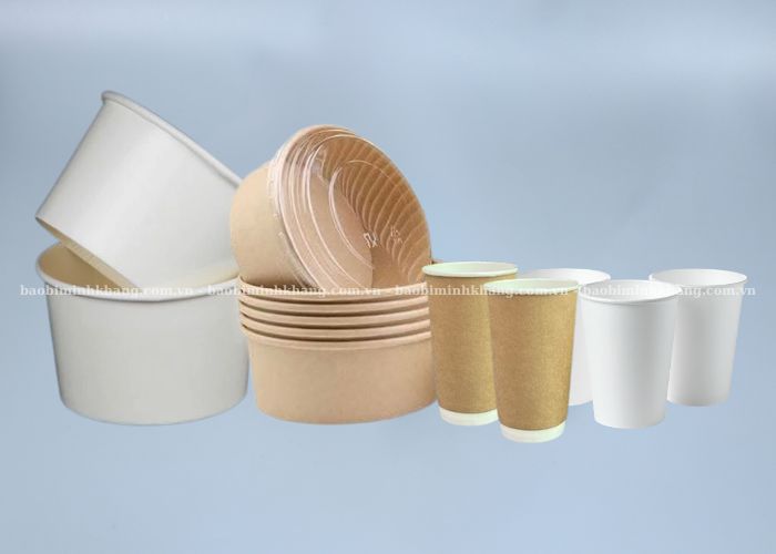 Tô giấy và ly giấy là loại bao bì giấy chống thấm, tiện dụng cho đồ nóng/lạnh