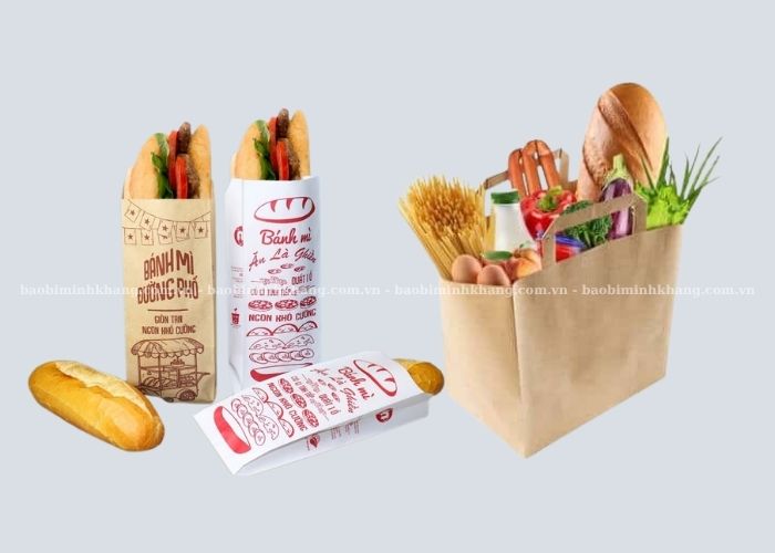 Túi giấy có quai và không quai giúp bạn dễ dàng đựng thực phẩm