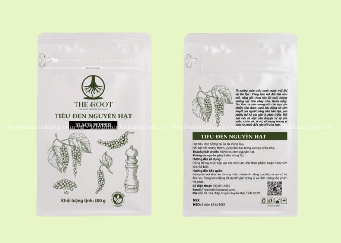 Túi zip 8 cạnh chuyên đựng tiêu xuất khẩu