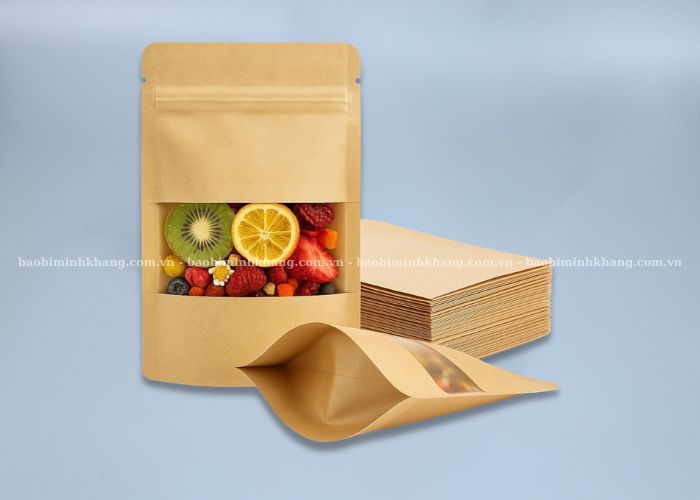 Túi zip giấy đáy đứng chống ẩm và chống thấm tốt