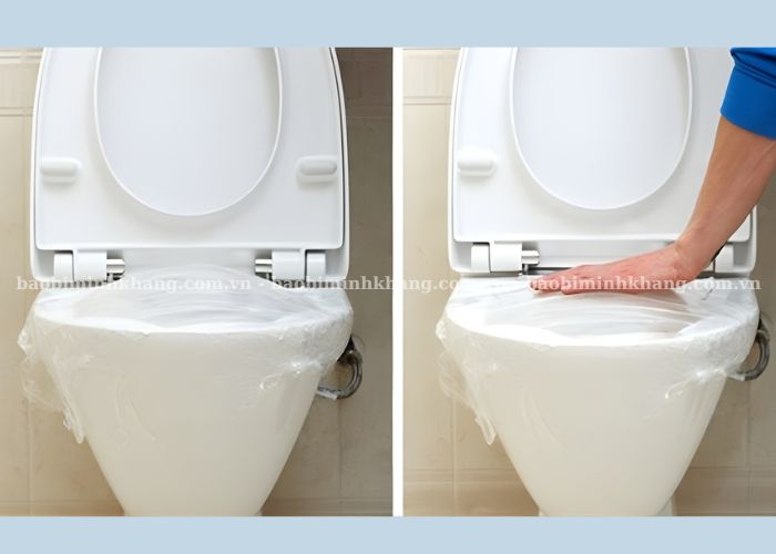 Bạn cần thực hiện thông bồn cầu bằng băng dính đúng cách để không gây nguy hiểm 